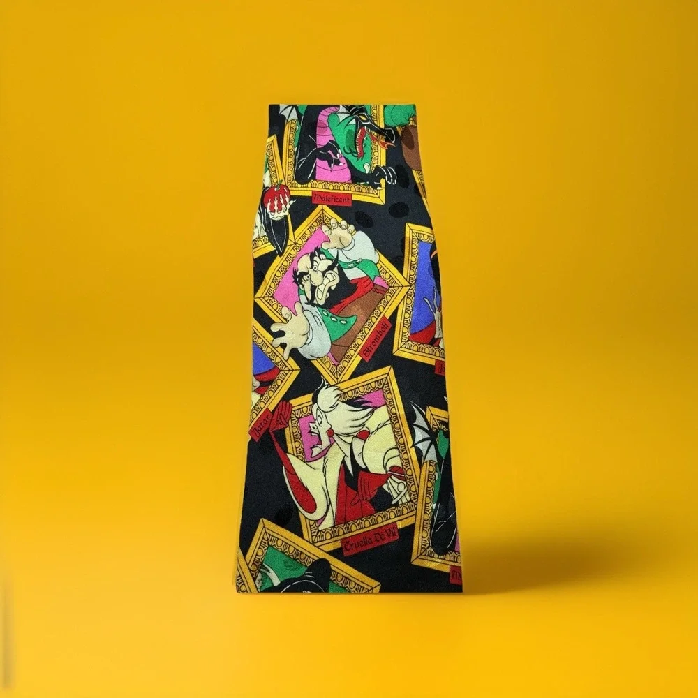 Disney Villains Silk Tie Vintage 100% Silk Made In Korea The Disney Store Rare